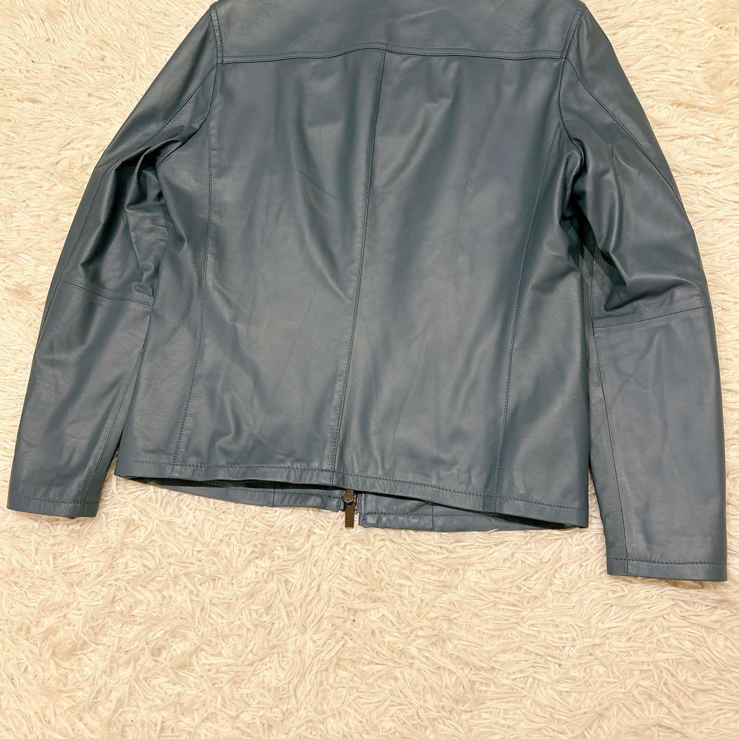 2023年　新品　ジョゼフ　シングルライダース　レザージャケット　ブルゾン　青