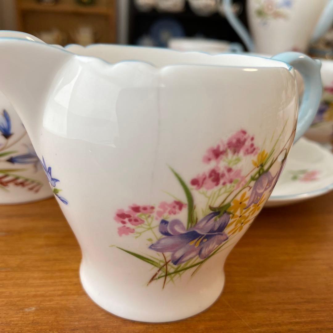 シェリー　ワイルドフラワー　色とりどりの野花が可愛い　コーヒーセット　デミタス