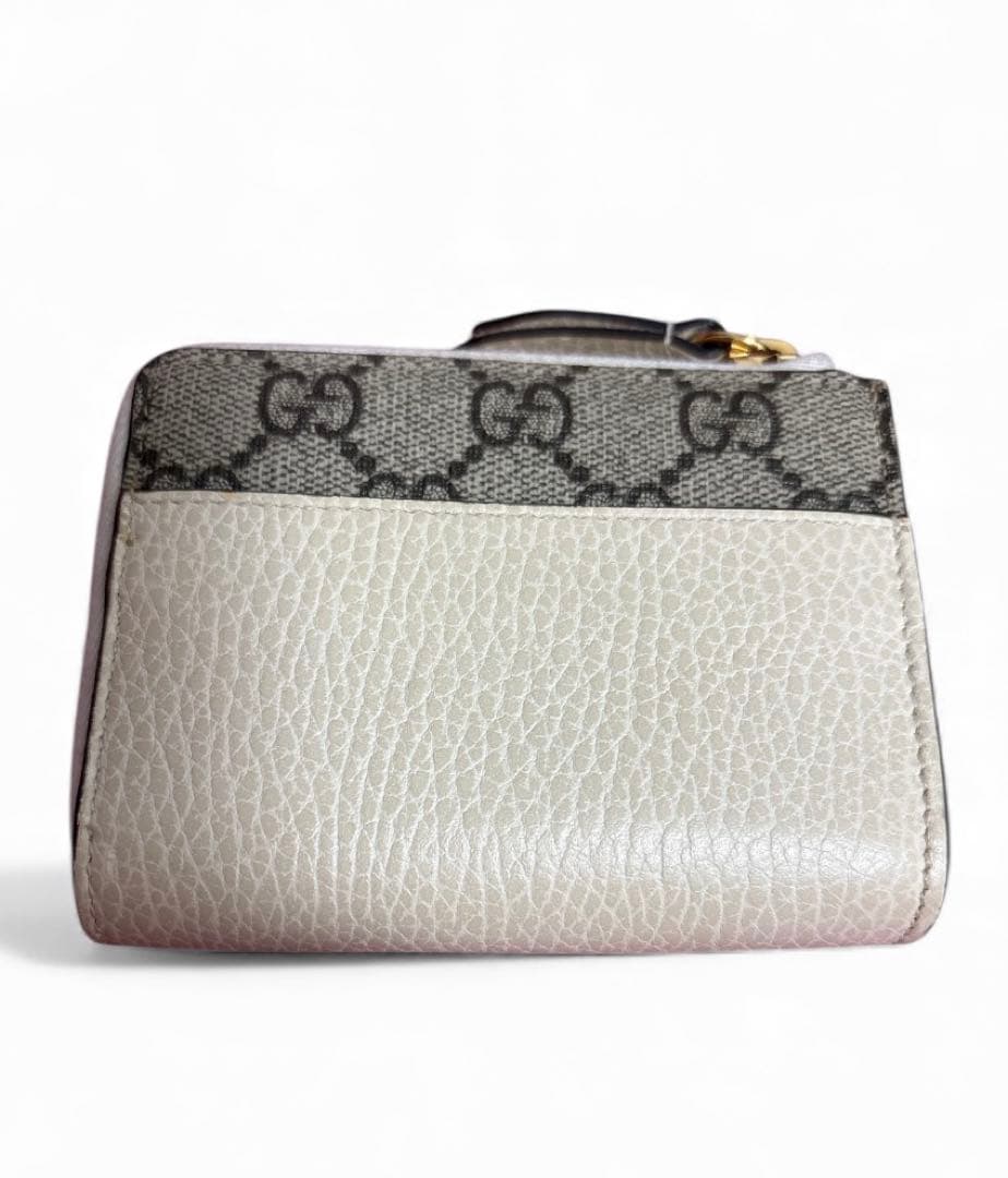 Gucci グッチGGロゴ L字ファスナーミニ財布ホワイト