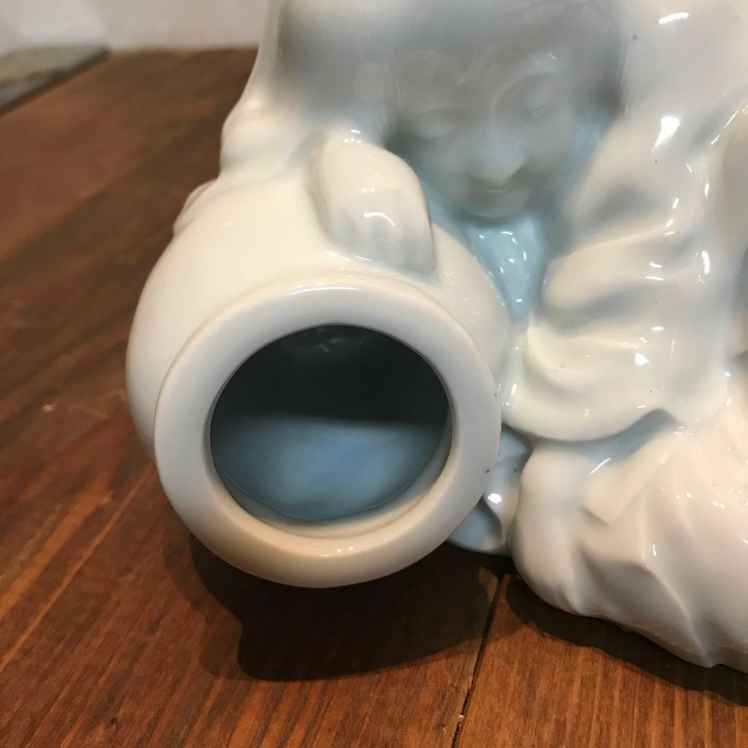 美品　陶器　慈山伯　猩々　白磁　置物　オブジェ　当時物　丁寧な作り