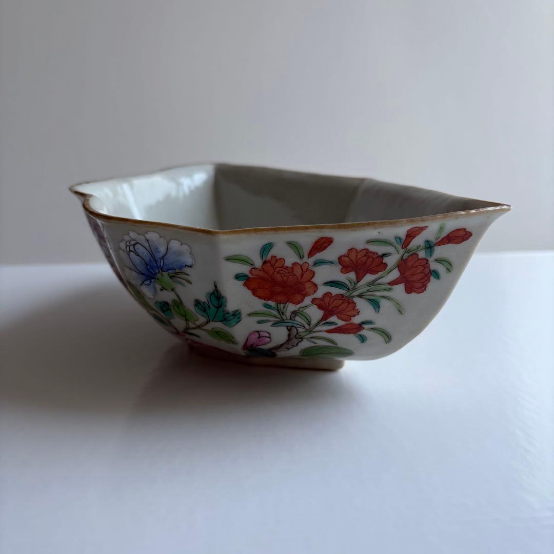 中国　陶器　色絵　鉢