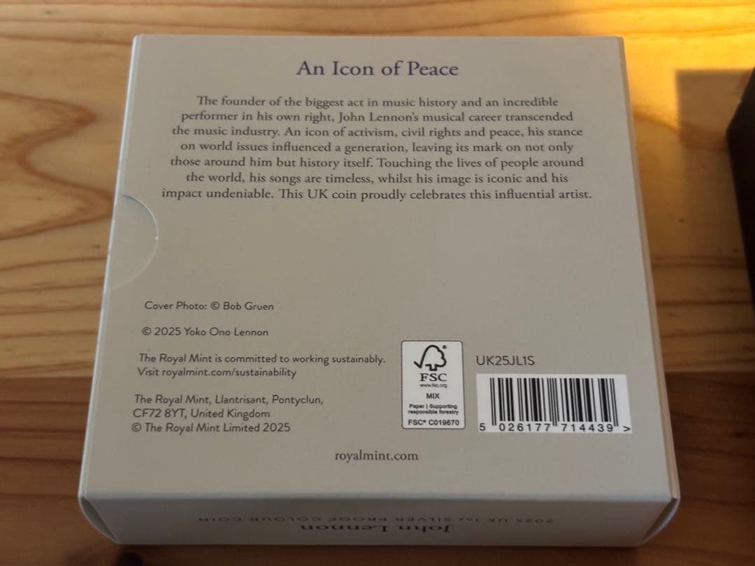 【5000枚限定 #717】2025 英国 ジョン・レノン 1オンス カラー銀貨
