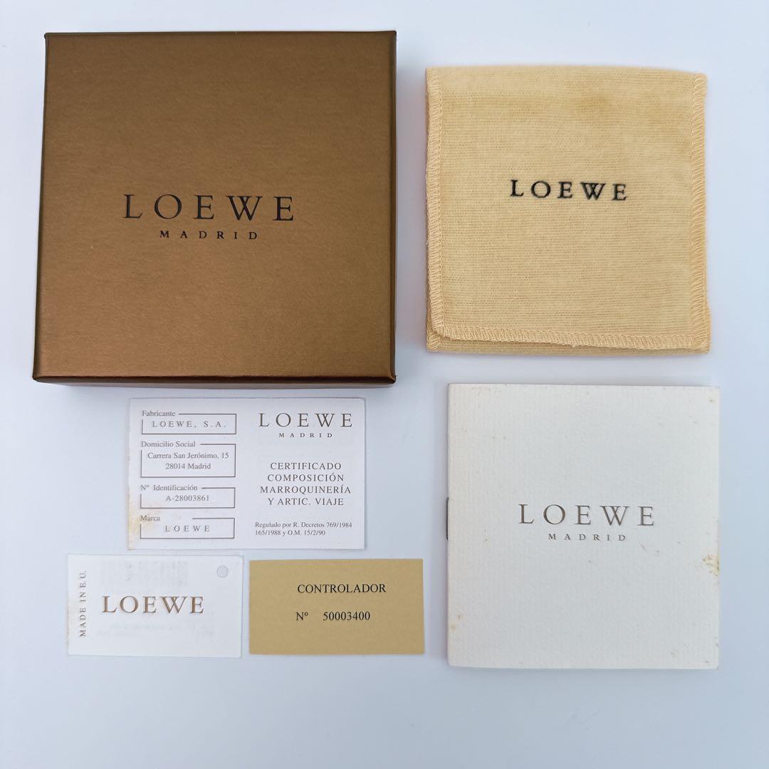 ロエベ アナグラム ケース パース 小銭入 ナッパレザー キャメル