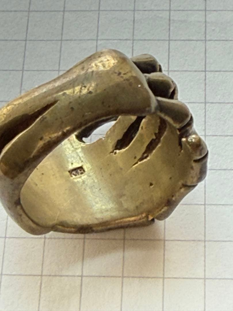 k18ブロンズ 骨の手 デザインリング