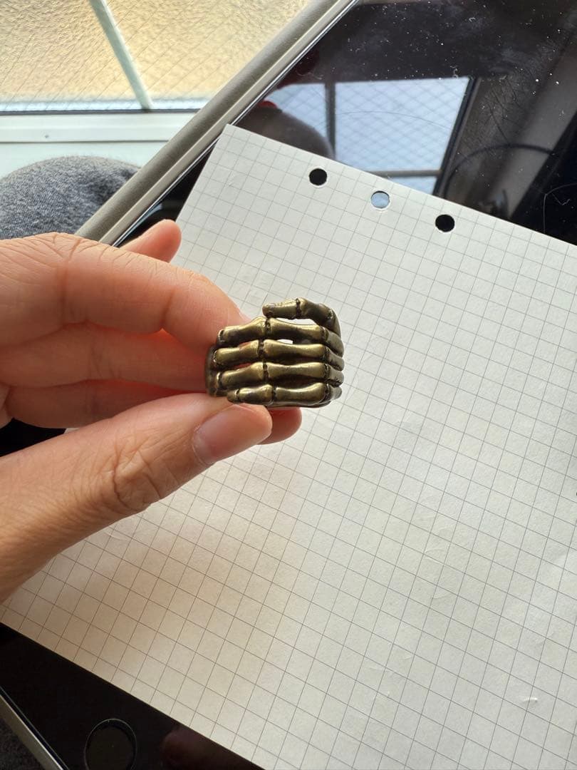 k18ブロンズ 骨の手 デザインリング