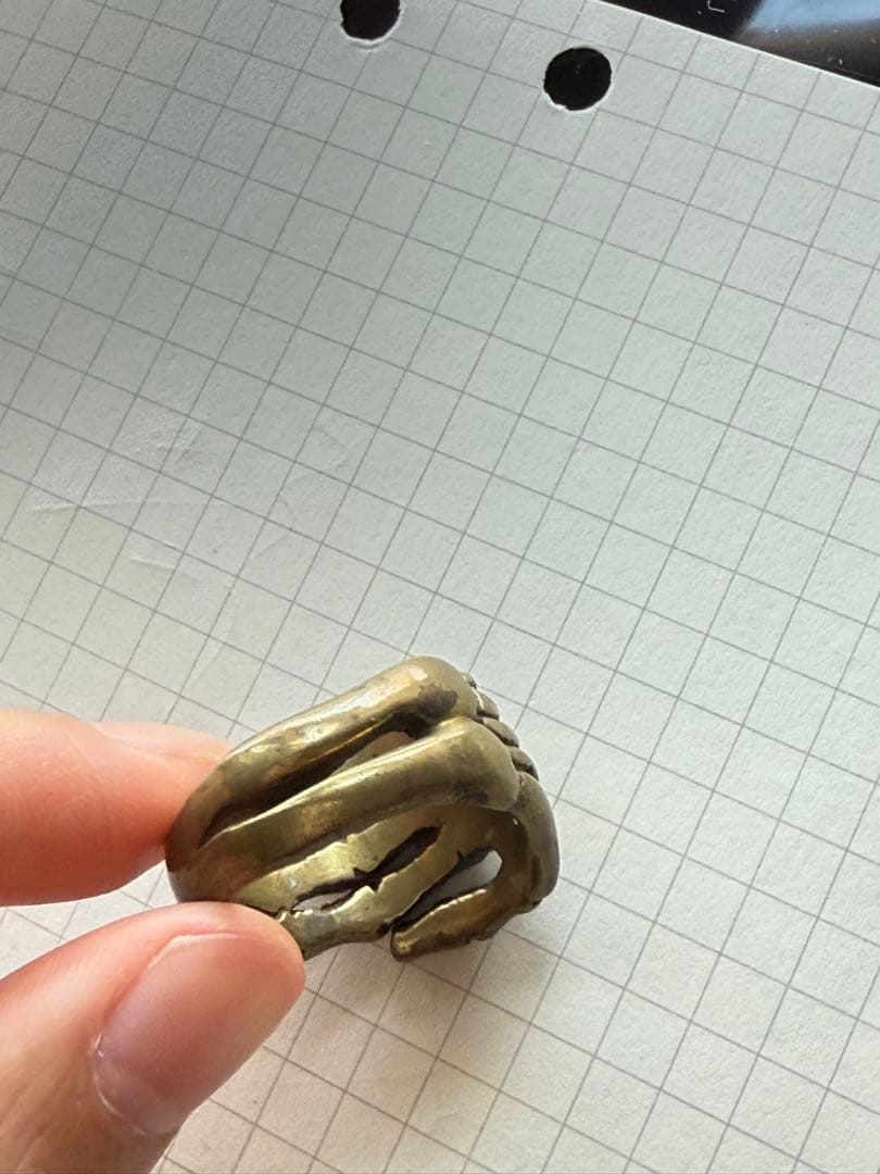 k18ブロンズ 骨の手 デザインリング