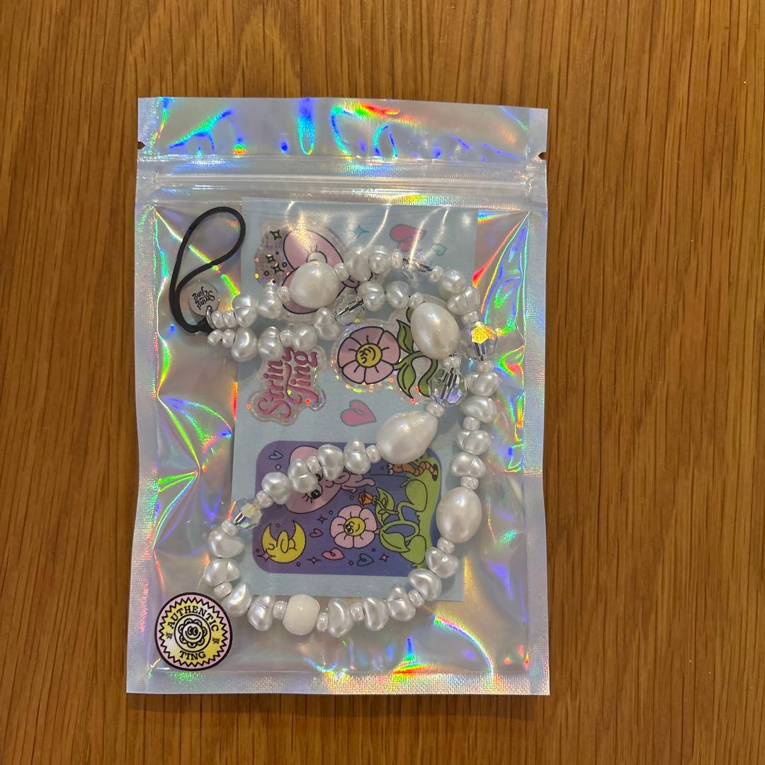 【正規品】String Ting ストリングティング　ストラップ　パール　白
