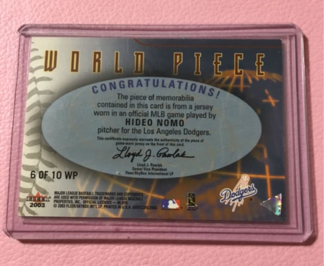 MLB 野茂英雄　レアパッチ！ドジャース