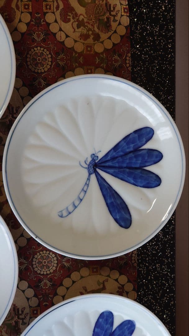 九谷須田菁華蜻蛉中皿５点