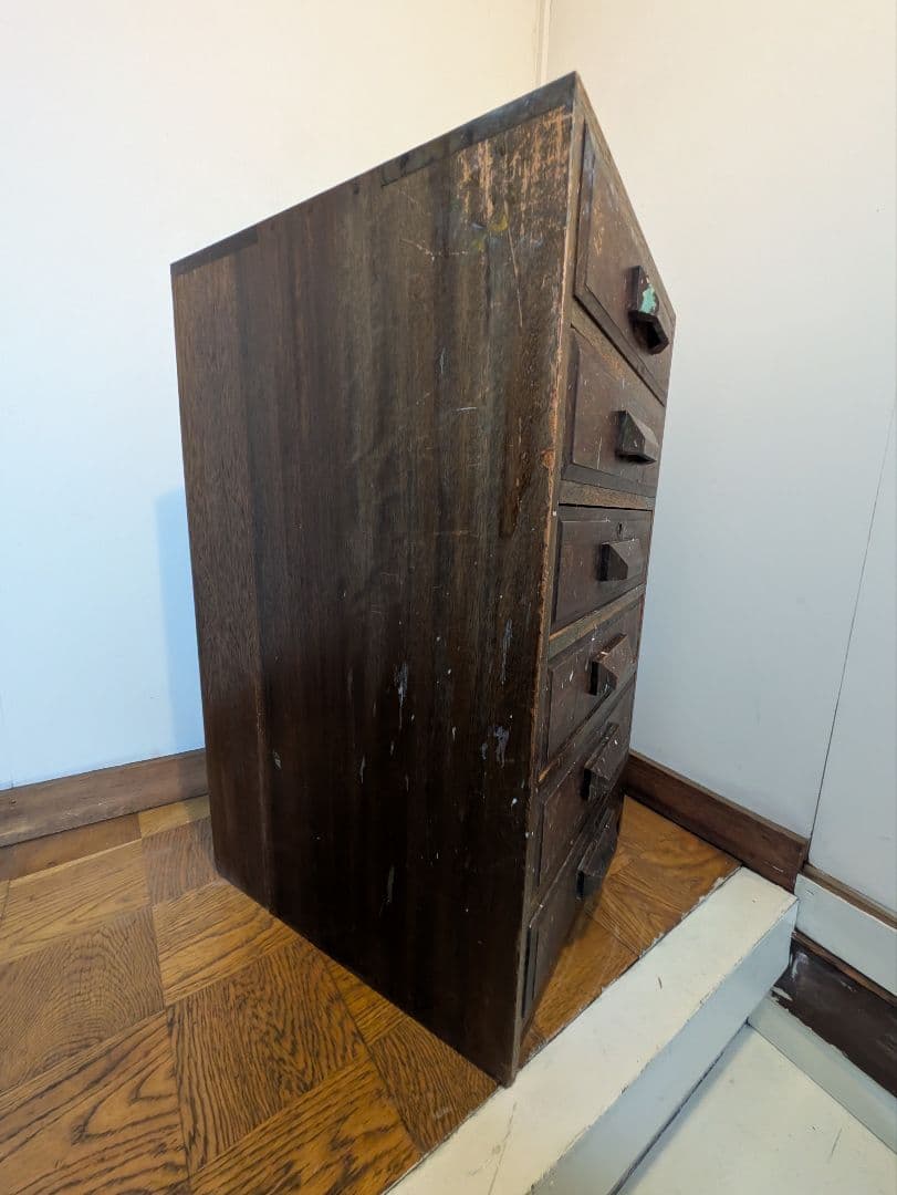 アンティーク ヴィンテージ レトロな大きな引出しシェルフ 木製