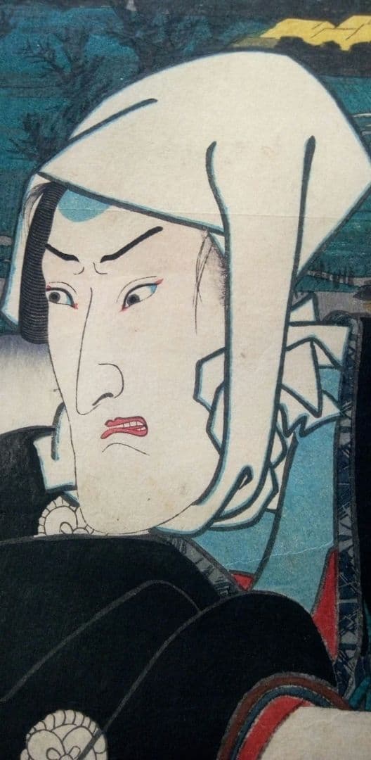 浮世絵、役者東海道二川吉田間、三代歌川豊国画(国貞)