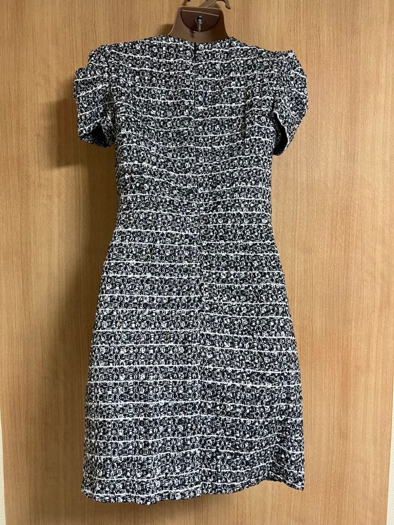 ゴールドチェーン✖️バストホールツイードドレスbkXS