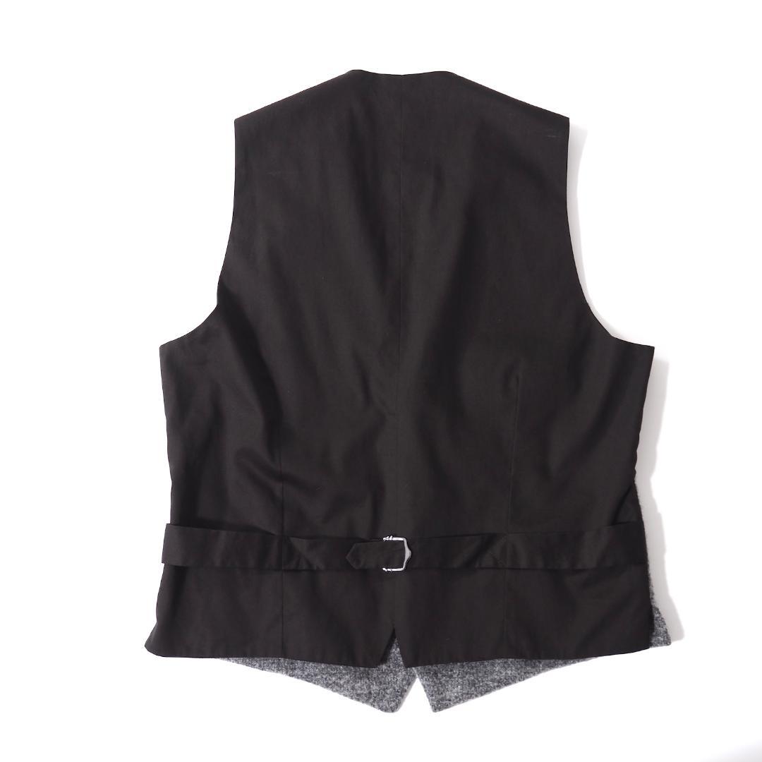 美品 希少 ラルディーニ ブートニエール付 ウール ジレ ベスト グレー