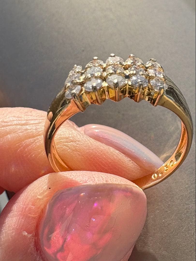k18ゴールド ✨メレダイヤ0.5ct✨地金リング❣️