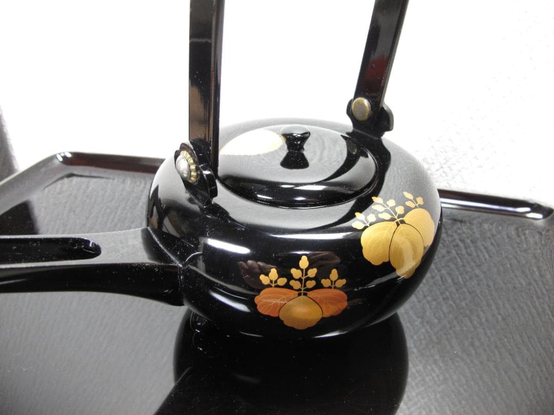 屠蘇器揃 光斎作 黒塗銀縁 古美術品 共箱