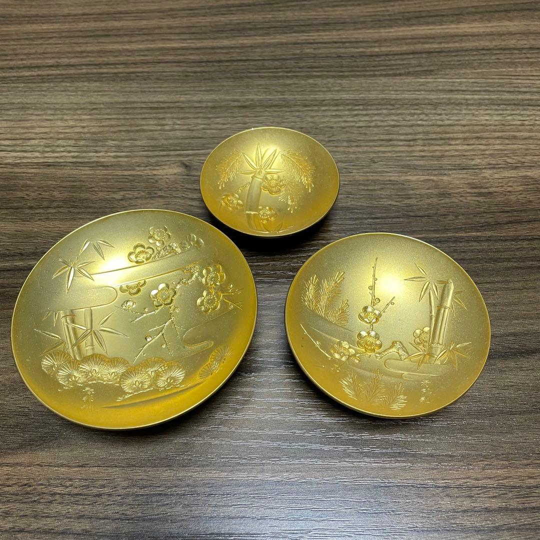 【天皇陛下御即位50年記念】24KGP 黄金酒器 フルセット銚子燗鍋盃プレート付