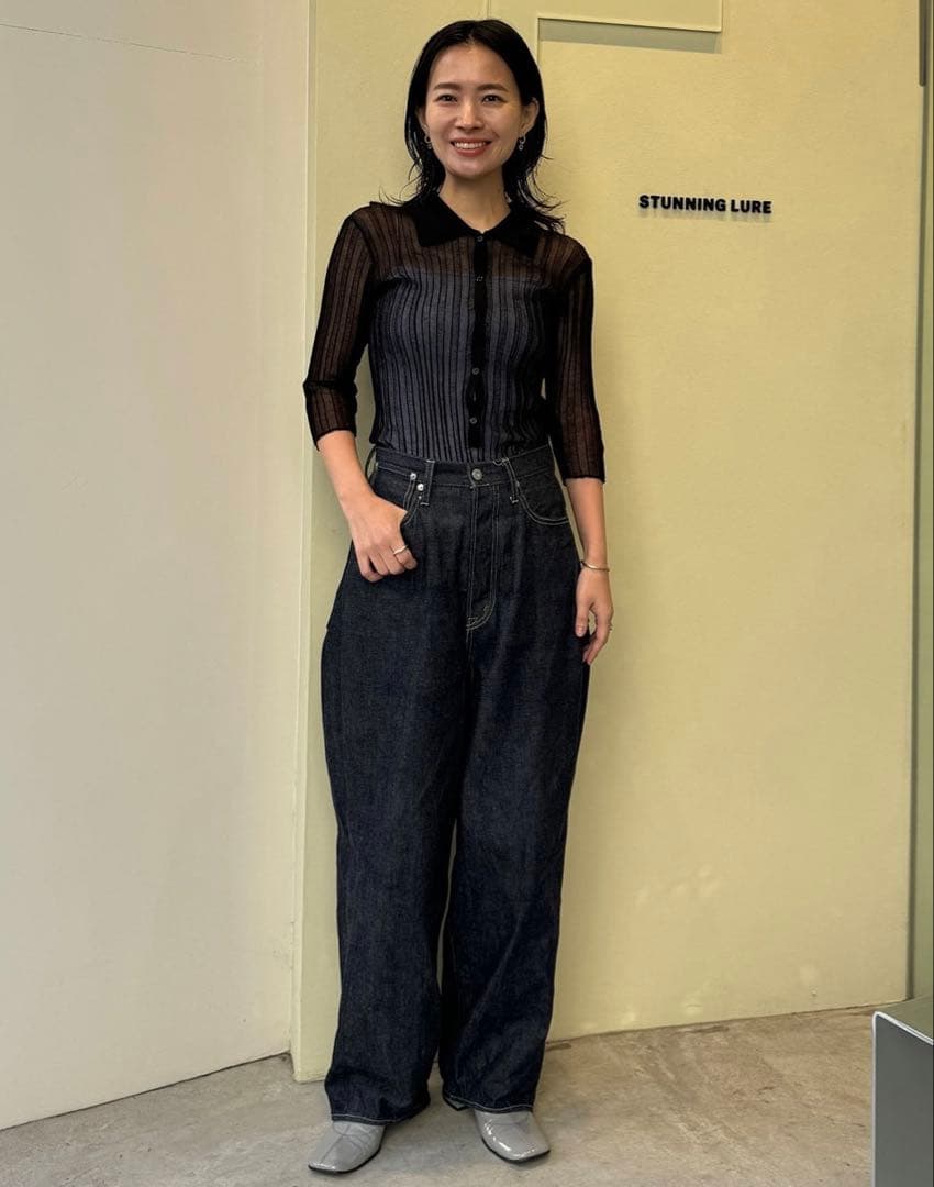 新品　STUNNING LURE ｒワイドリブポロニット