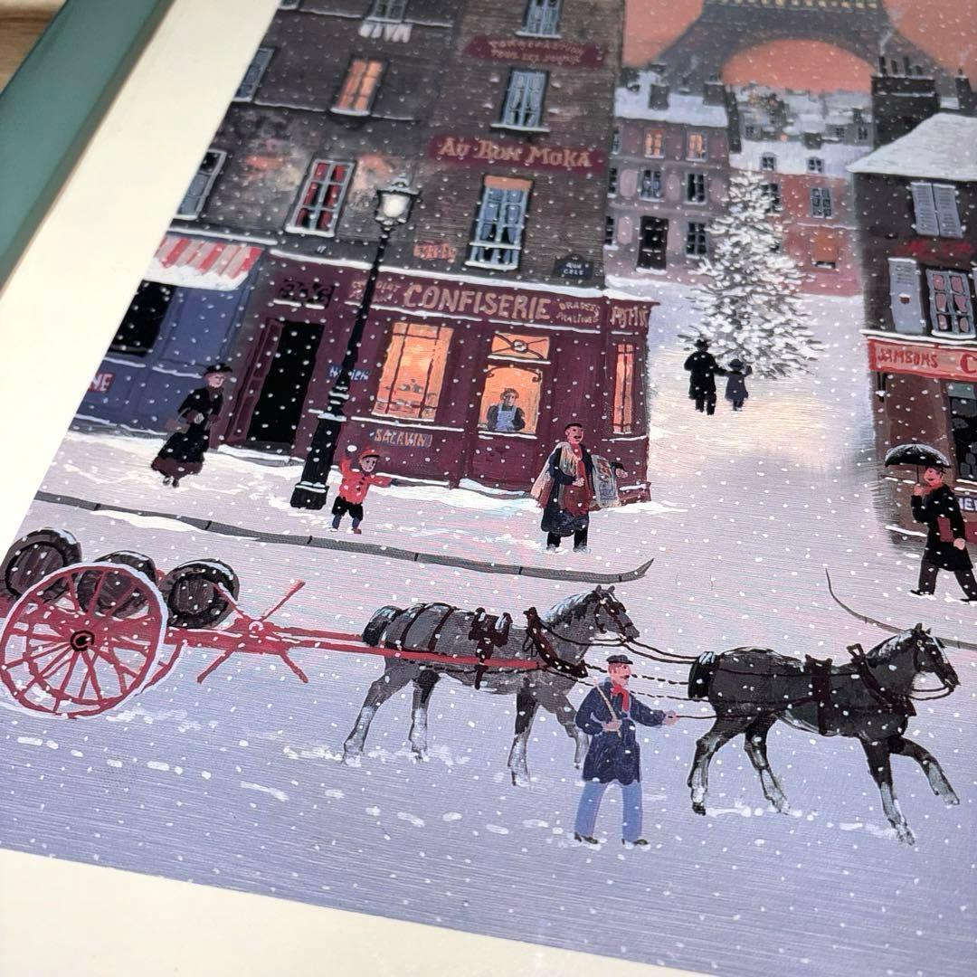 ミッシェル ドラクロワ 夕暮れのエッフェル塔 額入りポスター