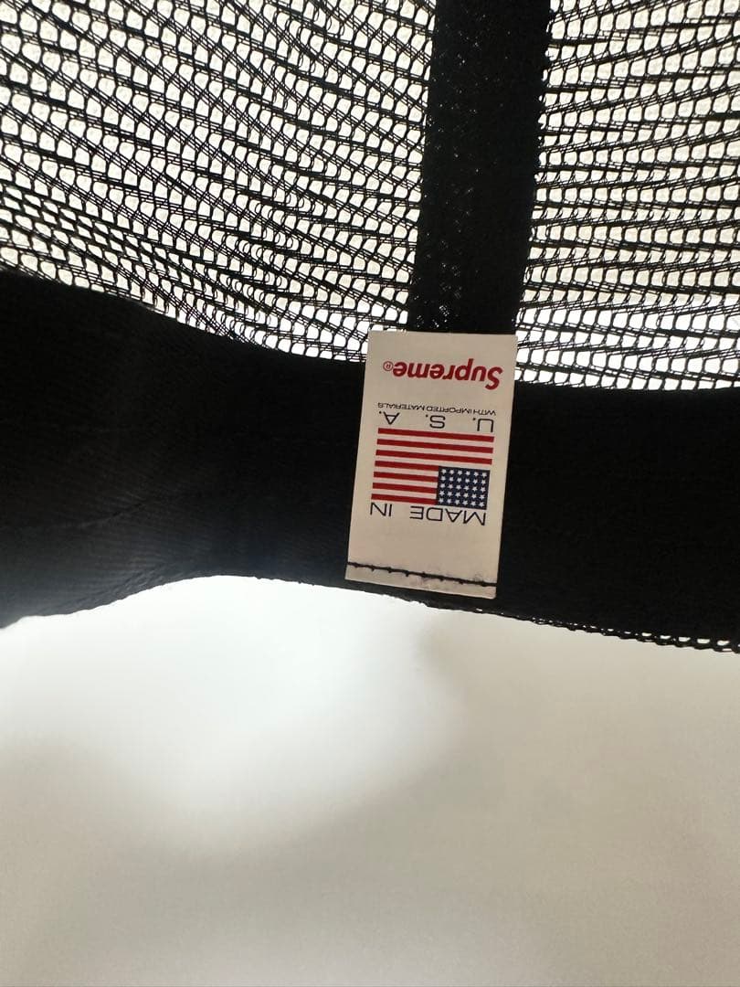 SUPREME ブラック メッシュキャップ
