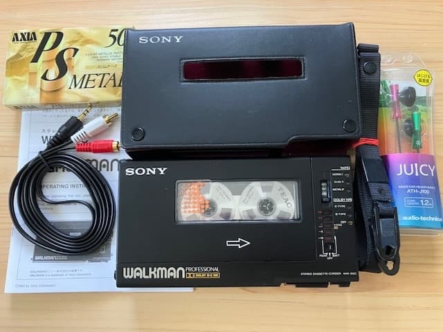 唯斗 整備済高音質動作品 SONY WM-D6C 革カバー ストラップ他