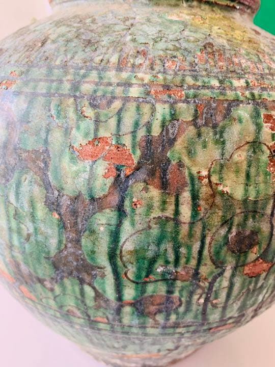 中国遼時代緑釉大缶