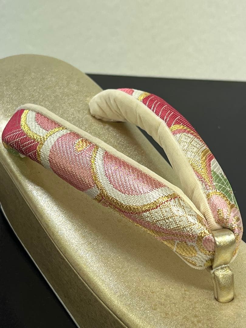 花柄 和装用バッグと草履セット　礼装　振袖　成人式　Mサイズ　厚底