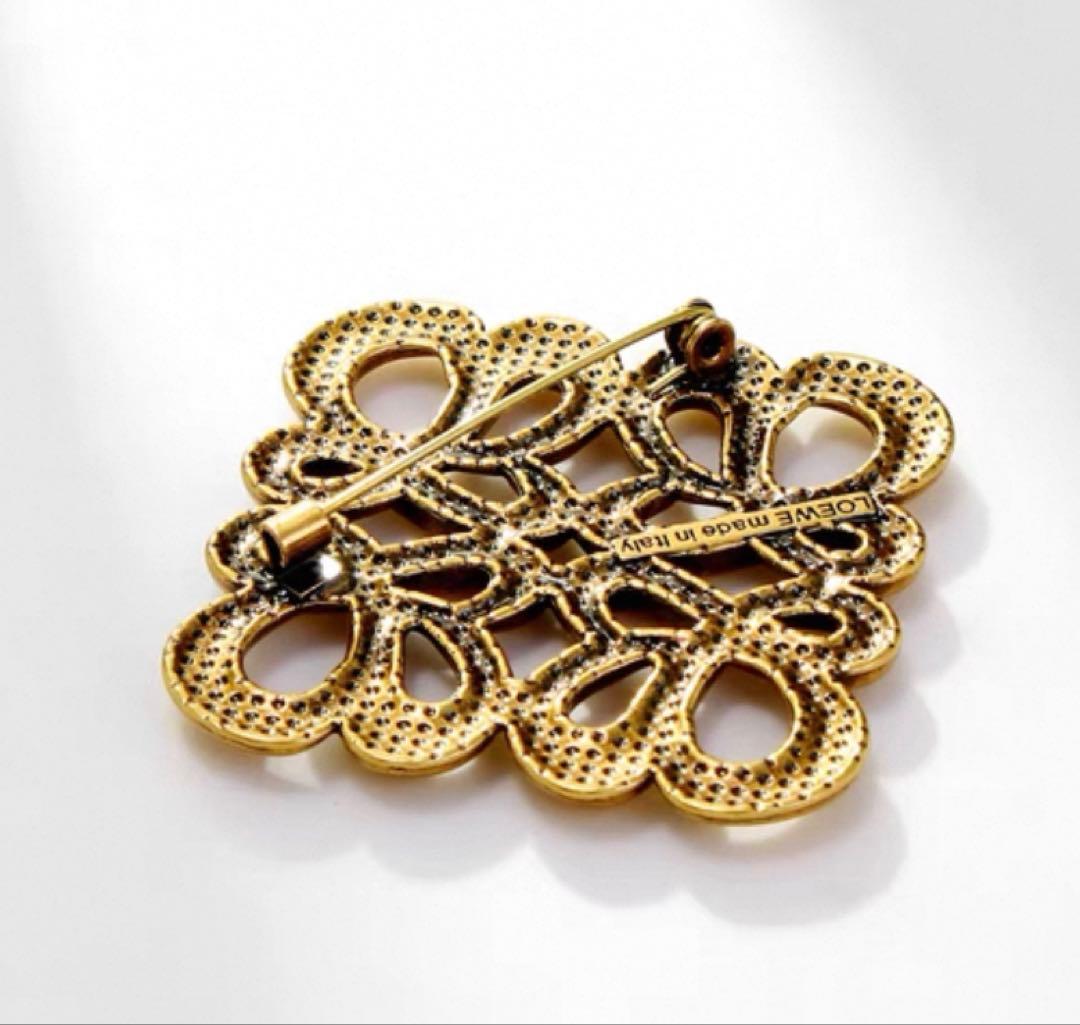 ロエベ、ゴールド、ブローチ、