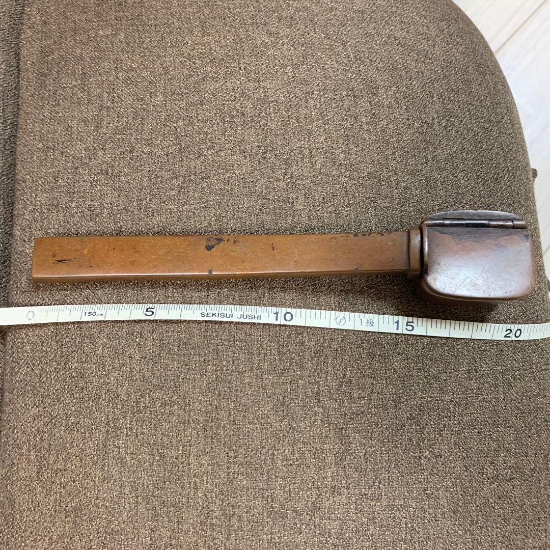 骨董○古銅矢立○ 年代・時代物　銅製 /筆記用具/文房具/墨/筆入れ/書道具