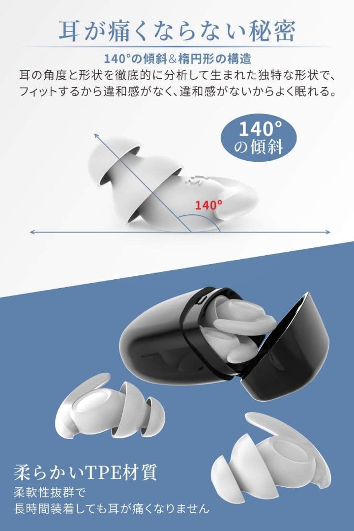 耳栓⭐安眠⭐防音 Quietide フィルターなし　 L/M/S3種類セット