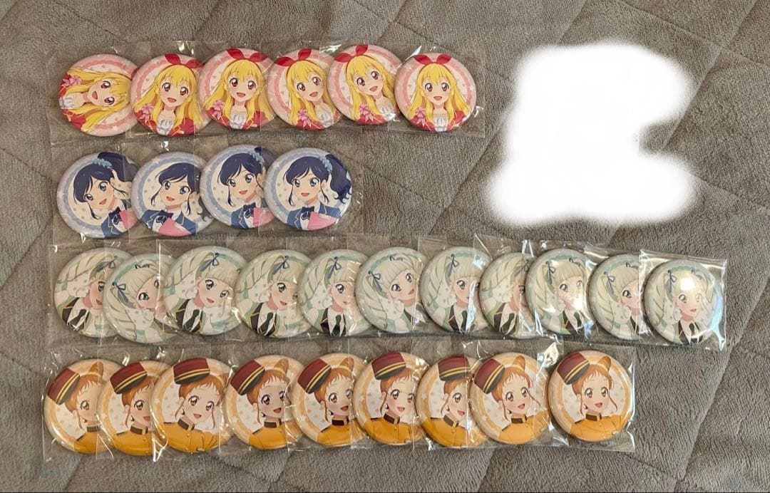 アイカツ ホテル コラボ 缶バッジ あおい おとめ いちご ユリカ