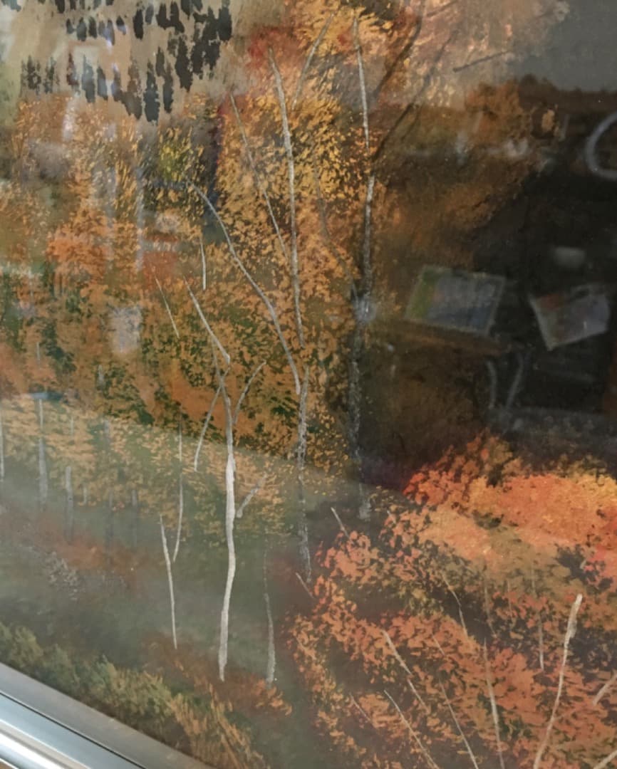 晩秋の富士 日本画 額装 美術品 額縁 富士山 秋 小林忠