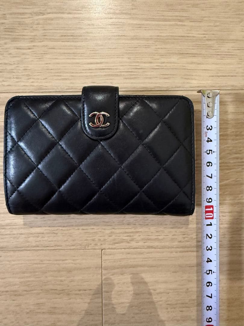【CHANEL】キルティング ブラック 二つ折り財布