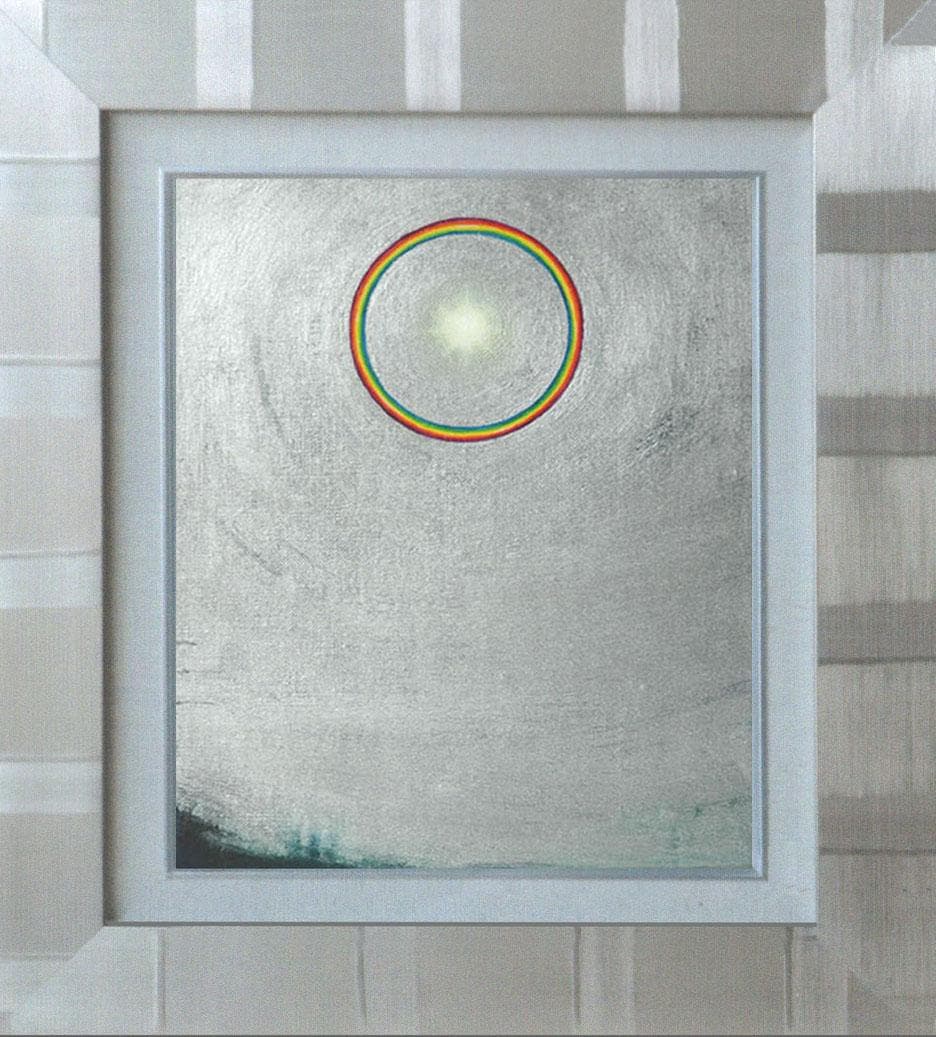 油絵 菅家令子 絵 絵画インテリア 額付(白) F3-S72023 風景 祈り