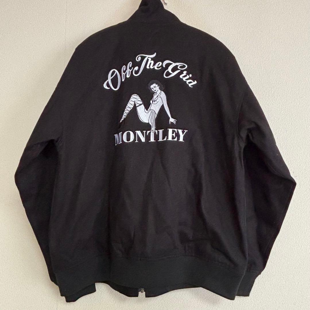 【美品】 Montley コットン ジップジャケット ブラック XL 刺繍