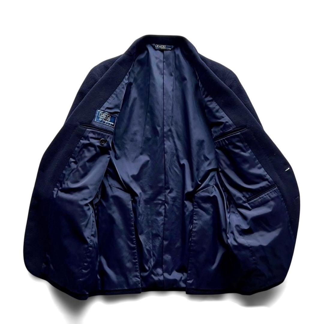 【美品】ヴィンテージPOLO RALPH LAUREN ウール金釦紺ブレザー