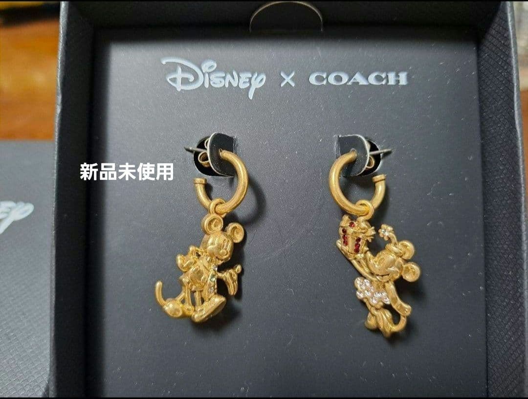 【新品】箱なし　COACH　ディズニー　両耳　ピアス　アクセサリー　レア