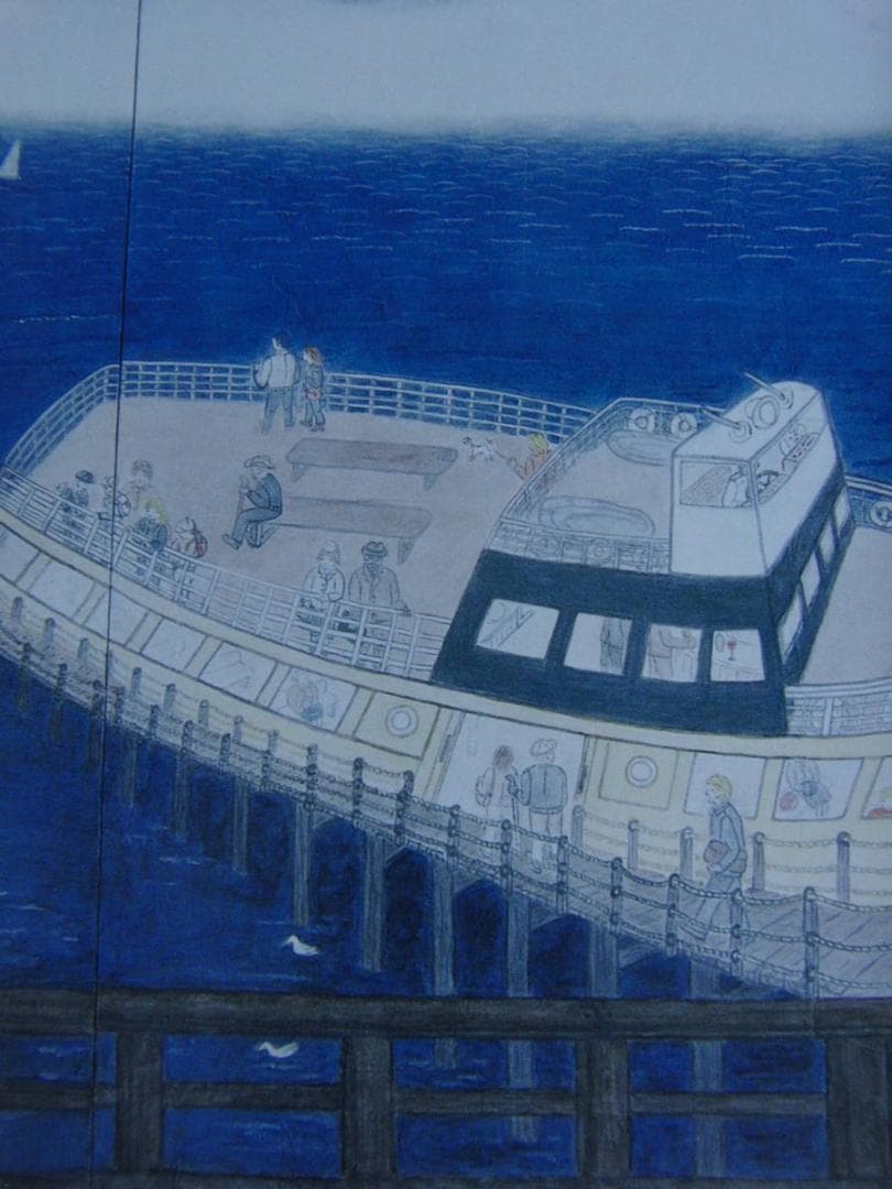 矢澤光子、【小さなフェリー】、希少な額装用画集より、新品額装付