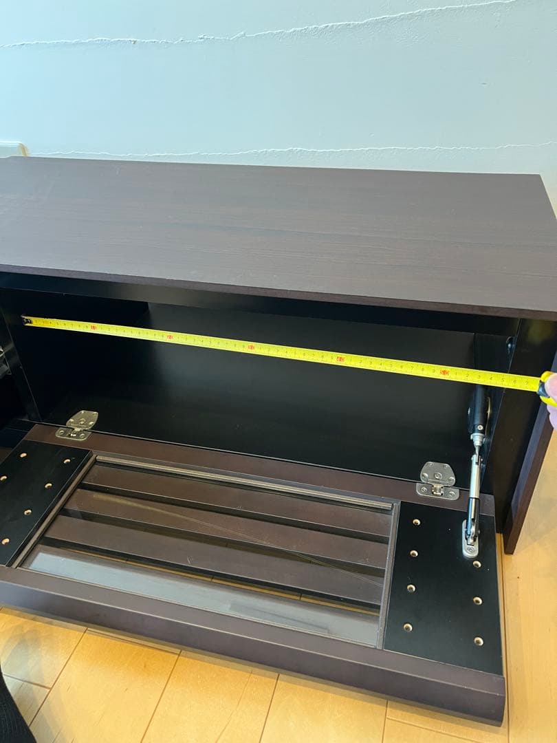 【中古品】ダークブラウン テレビ台 引き出し付き