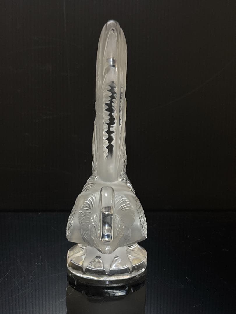 LALIQUE クリスタル 鶏 コックナン カーマスコット 置物 サイン入