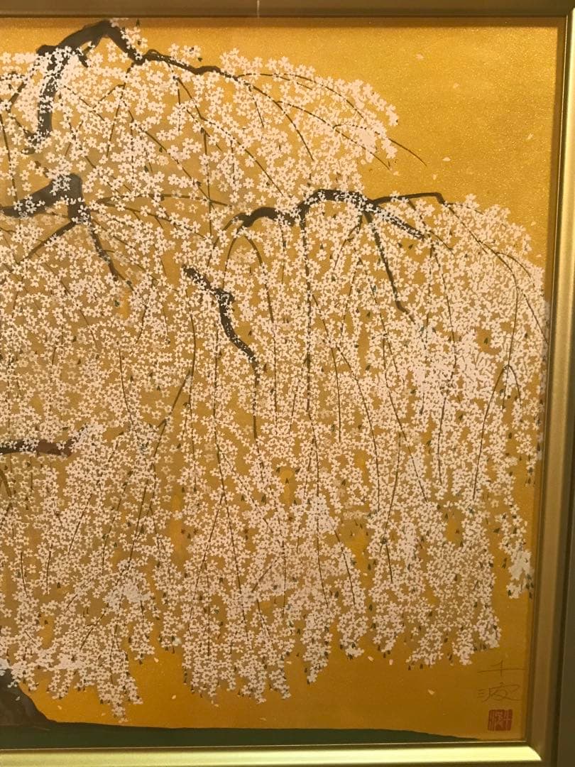 TUSAさま専用 中島千波「久遠寺の瀧櫻」木版画直筆サイン・作品証明シール有り