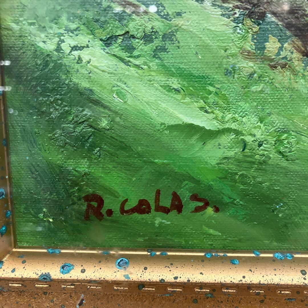 アンティーク 風景画 自然画 湖 滝 森林 油彩画 油絵 アート 絵画 美術