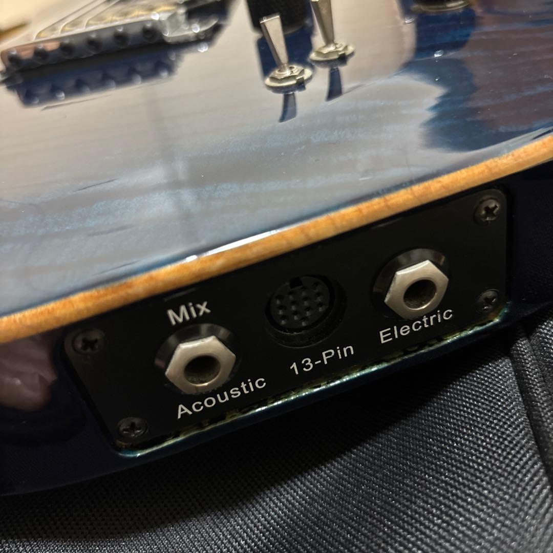 Godin LGXT エレキギター ブルー ギグバッグ付き ピエゾ出音不良あり。