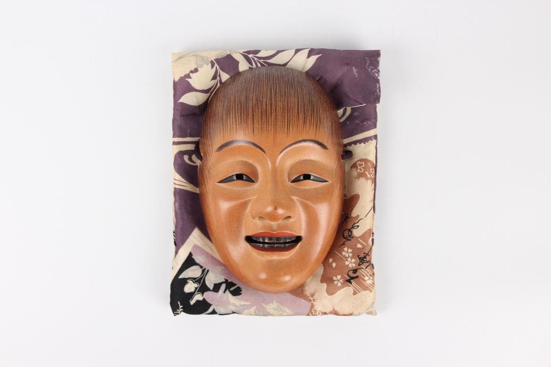 能面 猩々 能面袋付き 美品　美男　児嶋草　銘　あり EL11-10