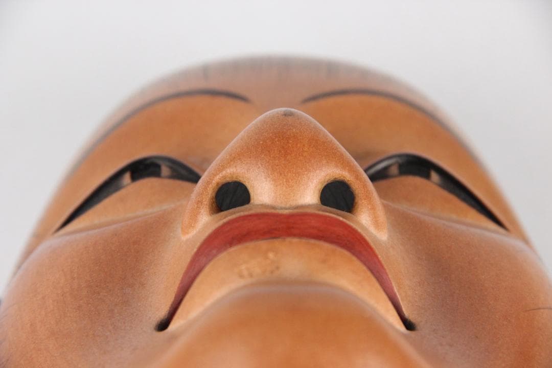 能面 猩々 能面袋付き 美品　美男　児嶋草　銘　あり EL11-10