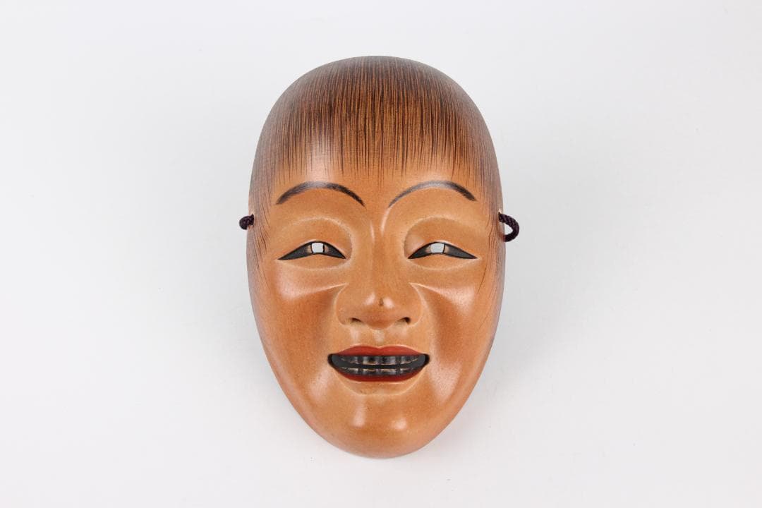 能面 猩々 能面袋付き 美品　美男　児嶋草　銘　あり EL11-10