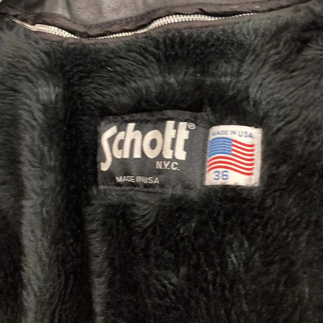 Schott ショット シングル ライダース ジャケット 36 ボアライナー付き