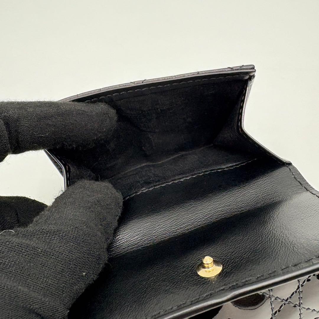 DIOR☆レディ ディオール☆エナメル☆ロータスウォレット☆カナージュ☆財布