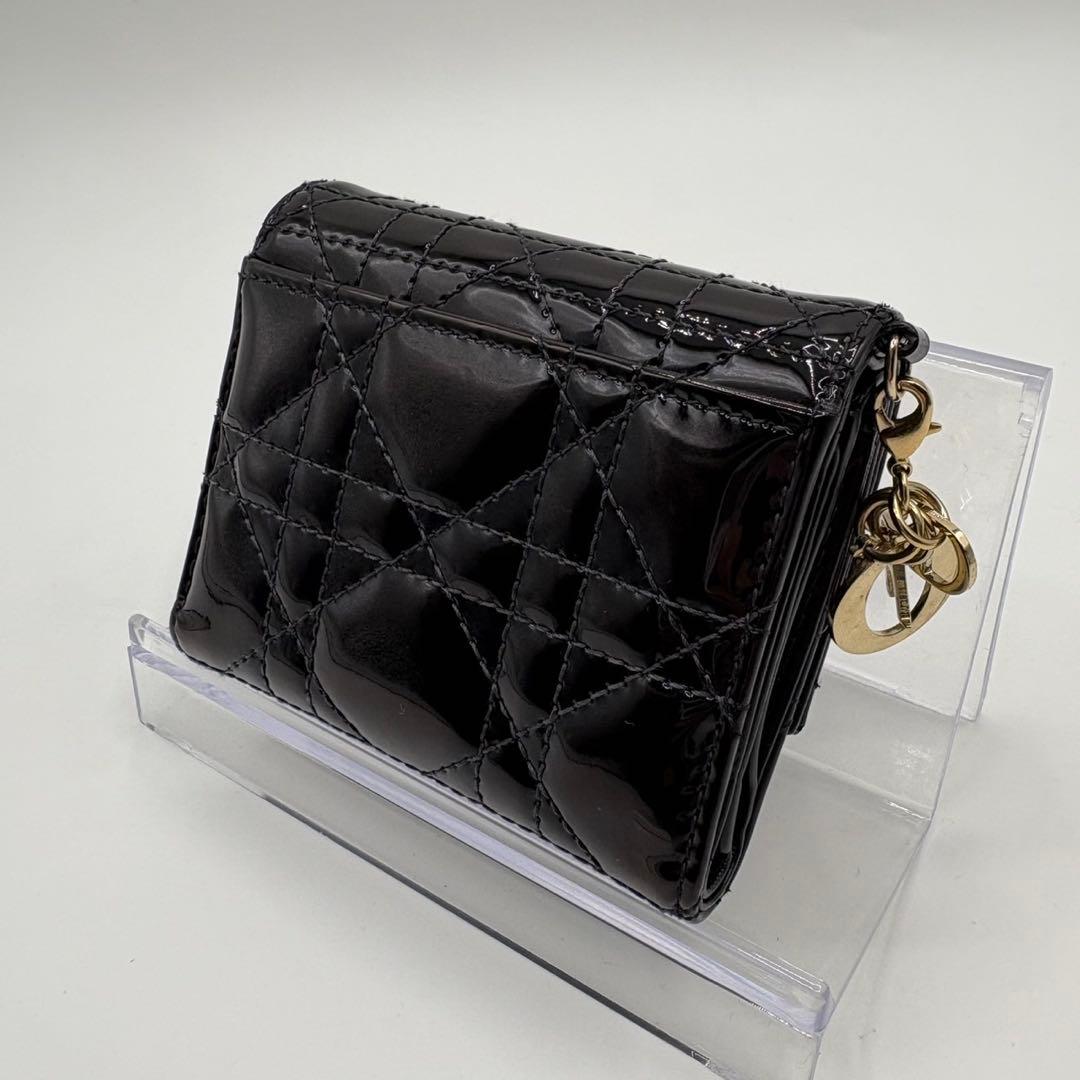DIOR☆レディ ディオール☆エナメル☆ロータスウォレット☆カナージュ☆財布