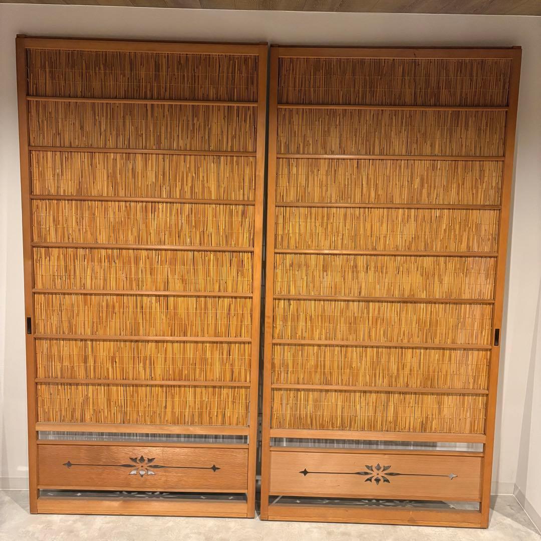 古い建具 1枚 簾戸 すど 葦戸よしど 夏障子 御簾戸　1/2