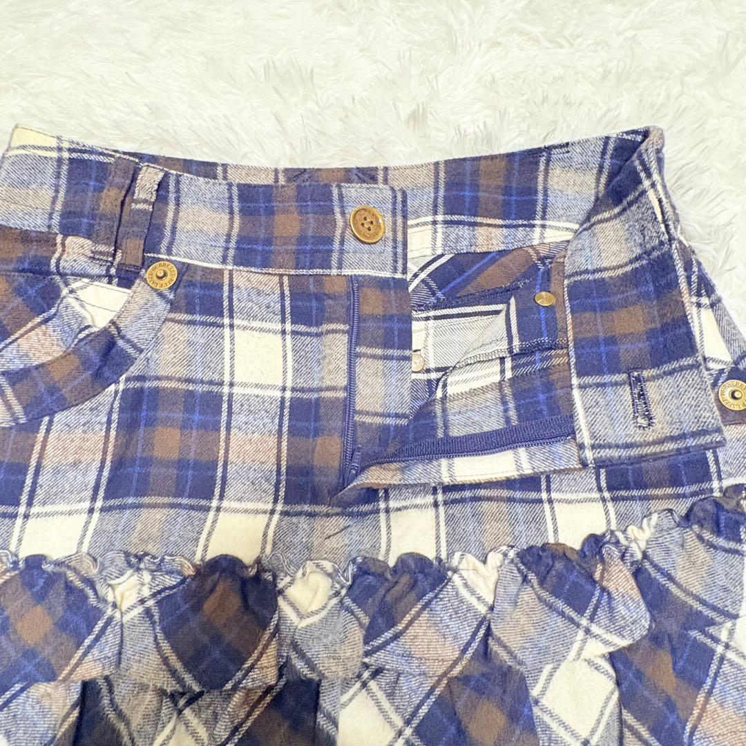 BURBERRY チェック　フリルミニスカート　Y2K 平成ファッション　ブルー